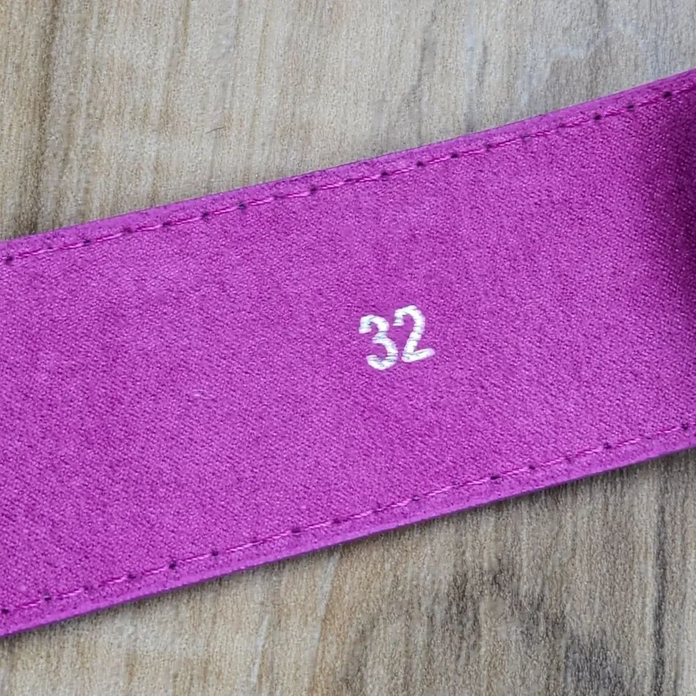 🔸️NWOT Fuchsia Genuine Suede Leather w/Detachable Antiqued Buckle Belt Small